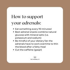 Adrenal health is integral in healing any kind of chronic symptom. So important, in fact, that you could be eating a perfect diet and still not be able to move the needle on your healing if you’re stressed out all the time. During my time in graduate school I was drinking 48 oz of coffee daily, constantly stressed from the workload, and exercising frequently as a way to cope. This was on top of all the childhood trauma I had yet to process. Slowly, my hair started thinning, I developed relen...