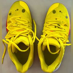 Barely Used Spongebob Kyrie 5s Size 7 Youth. See Photos For Condition. No Box. Kyrie 5, Nike Yellow, Kids Nike, Kids Shoes, Nike Shoes, Kids Shop, Shoes Sneakers, Conditioner, Size 7