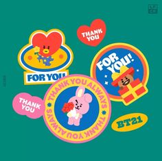 some stickers that say thank for you