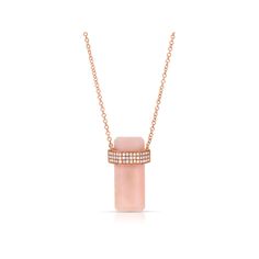 14K Rose Gold Pink Opal & Diamond Pendant Necklace – Andrea Groussman Fine Jewelry Small Pendants, Heart Choker, Rose Gold Pink, Tennis Necklace, Crystal Necklace Pendant, Small Pendant, Diamond Pendant Necklace, Pink Opal, Rose Gold Diamonds