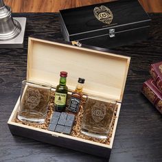 liquor not included in this wooden box