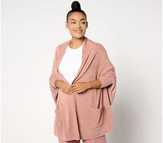 Barefoot Dreams CozyChic Ultra Lite Cardigan Wrap - QVC.com Oversized Cozy Cashmere Poncho, Cozy One-size Wrap Shawl, Cozy Long-sleeve Super Soft Robe, Stacy London, Ultra Soft & Cozy Blanket Sweatshirt, Barefoot Dreams Blanket, Lauren Mcbride, Valerie Parr Hill, Adaptive Clothing