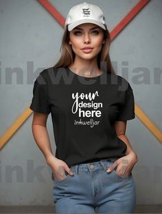 Tee Mockup, Clothing Mockup, T Shirt Mockup, Tshirt Mockup, Plain Tshirt, Shirt Mockup, Mock Up, Design Store, Black Tee