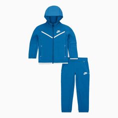 Kid's Nike Sportswear Tech Fleece Outfit - Color: Dark Marina Blue - Tops and Bottoms USA - Tech Fleece Outfit, Blue Nike Tech, Outfit Dark, Fleece Outfit, Nike Sportswear Tech Fleece, Kids Sportswear, Hoodie And Pants, Nike Tracksuit, Adidas Tracksuit