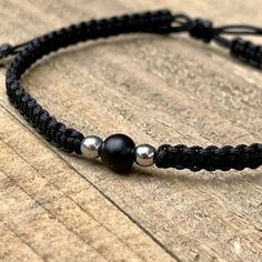 "Simplicity and Stylish... that's the Sydney Bracelet. Made from durable nylon cord and a matte black bead .   Measurements: 6.5\" when closed and will adjust to 8.5\"" Mini Bracelet, Double Wrap Bracelet, Hematite Bracelet, Knot Bracelet, Black Bracelets, Black Beads, Wrap Bracelet, Hippie Boho, Matte Black