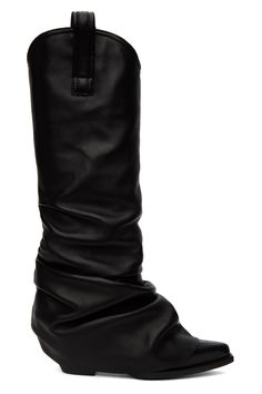 R13: Black Sleeve Cowboy Boots | SSENSE R13 Boots, Black Boots Outfit, Black Cowboy Boots, Vintage Black Glamour, Black Cowboy, Cuban Heels, Boots Knee, Boots Outfit, Knee High Boots