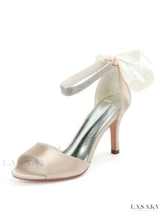 Lasaky - Luxurious Heeled Bridal Sandals with Feminine Lace-Up Ankle Straps for Women Bridal Wedges, Bridal Flats, Bridal Sandals, Bridal Heels, Ankle Strap Wedges, Open Toed Heels, Estilo Chic, Cocktail Dress Lace, Sandals For Women