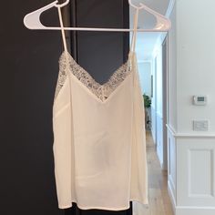 Forever 21 Size Small Nwt Never Been Worn Cream Woven Cami Top Lace Trim Along Top V Neck Adjustable Straps Semi Sheer Chic Forever 21 Camisole, Summer Lace Top Camisole For Night Out, Forever 21 Chic Spring Camisole, Chic Spring Camisole From Forever 21, Chic Forever 21 Camisole For Spring, Chic Forever 21 Spring Camisole, Chic Forever 21 Cami Tank Top, Chic Forever 21 Camisole Top, Forever 21 Camisole For Night Out