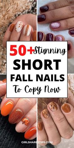 Short Fall Nails, November Nail Designs, Simple Fall Nails, Cute Short Nails, Fall Manicure, Fall Gel Nails, Cute Nails For Fall, Unique Textures