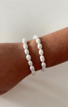 Arielle is perfect for all seasons and occasions and mixes seamlessly with other gold bracelets for the ultimate stack! Mumu Wedding, Groomsmen Accessories, Bride Bag, Ivory Earrings, Bridesmaid Accessories, Bride Accessories, Freshwater Pearl Bracelet, Pearl Hoop Earrings, Bride Shoes