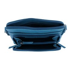 This classic shoulder handbag is a great accessory to any outfit. The high quality leather and construction gives it a long lasting look and feel. The additional organizer on the front keeps everything you need together and organized. It can carry just as much as a wallet without the bulk. Made of 100% Leather Modern Blue Bags With Interior Card Slots, Classic Blue Shoulder Bag For Travel, Everyday Blue Shoulder Bag With Card Slots, Blue Everyday Bag With Interior Card Slots, Blue Shoulder Bag With Card Slots For Everyday Use, Modern Blue Leather Flap Bag, Blue Bag With Interior Card Slots For Everyday Use, Blue Bags With Interior Card Slots For Everyday Use, Everyday Blue Leather Flap Bag