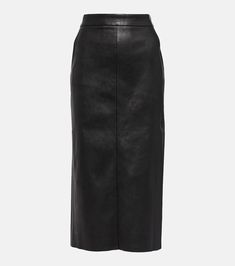 Taylor leather midi skirt in black - Stouls | Mytheresa Leather Midi Skirt, Black Midi Skirt, Leather Care, Invisible Zipper, Smooth Leather, Black Friday, Midi Skirt, High Waisted, Skirt