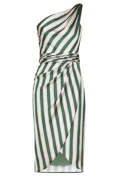 ANDRES OTALORA-Andare Dress- Ingenue Dramatic, Striped Dress Summer, Normal Clothes, Iconic Dresses, 2024 Spring Summer, Woman Style, Green Midi Dress, Silk Charmeuse, Style Spring