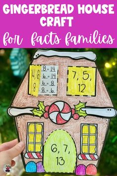 a gingerbread house craft for kids with text overlay that reads gingerbread house craft for