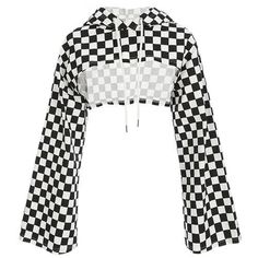 plus size cotton crop top flare sleeve checkerboard hoodie long sleeve Cheap Clothing Websites, Y2k Aesthetic Fashion, Cheap Clothing, Sims4 Clothes, Crop Top Outfits, Clothing Websites, Grunge Style, Teenage Fashion Outfits, Edgy Outfits