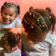 Rubber Band Hairstyles Natural Hair Kids, Hairstyles For Black Toddlers, Kids Cornrow Hairstyles, Black Baby Hairstyles, Black Baby Girl Hairstyles, Cabello Afro Natural, Cute Toddler Hairstyles, Kid Hair