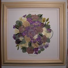 an art work with purple and white flowers