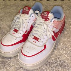 Great Condition Only Wore A Few Times Women’s 8 Red Nike Air Force, Nike Air Force 1 Shadow, Shadow Color, Air Force 1 Shadow, Red Nike, Nike Air Force 1, White Nikes, Air Force 1, Nike Air Force