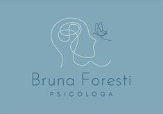 the logo for bruna foresti piscologa, with a woman's face