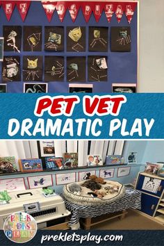 the pet vet dramatic play area is set up for children to learn how to use it