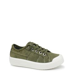 Elevate your laidback style with these women's Blowfish Valten olive green casual sneakers. Comprising washed canvas upper with matching stitching accents, these vegan-friendly slip-on sneakers have an elasticated laced front panel for easy wearing and a comfortable fit, classic round toe, and a and thick rubber outsole. | Blowfish Women's Valten Slip-On Sneaker in Olive Green Size 10 Medium Dress Sandals Flat, Blowfish Shoes, Native Shoes, Wedge Sneakers, Sandals Brands, Shoes Heels Pumps, Comfortable Sandals, Vegan Shoes, Wedge Shoes