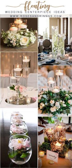 wedding centerpieces with flowers and candles