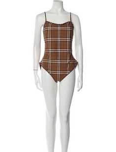 Burberry One-PieceBrownPlaid PrintSwimwear is final sale and is not returnable. Burberry Swimsuit, Burberry Plaid, Plaid Print, Final Sale, Burberry, Print Patterns, Plaid, One Piece, Tags