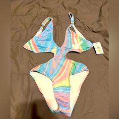 New Playboy One Piece Swimsuit Size Medium. With A Colorful Marble Design. Logo One The Front And Rear. Colorful Marble, Marble Design, Design Logo, Womens Swim, One Piece Swimsuit, Marble, Swimming, One Piece, Size Medium