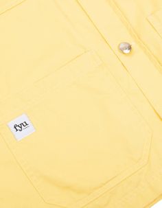 Yellow twill overshirt Style painter Lightweight Brisbane Moss cotton twill Engraved hand-brushed brass buttons Made in France 100 % cottonAlex wears: Size XLAlex's height: 189cm/6'2"Flora wears: Size SFlora's height: 168cm/5'5" Summer Cotton Outerwear With Buttons, Fall Cotton Shirt With Buttoned Pockets, Summer Cotton Outerwear With Buttoned Pockets, Unstructured Cotton Outerwear For Summer, Cotton Shirt With Buttoned Pockets, Everyday Cotton Shirt With Buttons, Fall Cotton Shirt With Snap Buttons, Cotton Shirt With Snap Buttons For Fall, Yellow Cotton Button-up Shirt