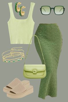 Green Modest Outfit, Guyana Vacation, American Wardrobe, Cute Vacation Outfits, Outfits Stylish, Mode Zara, Stylish Summer Outfits