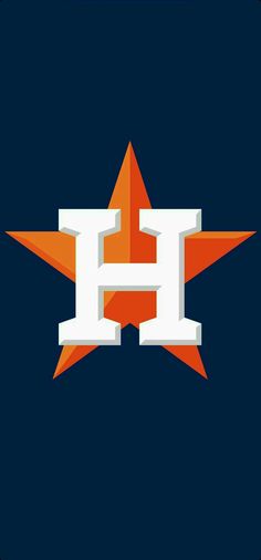 the houston astros logo is shown on a blue background with an orange and white star