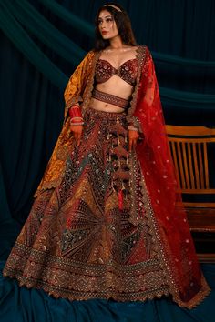 This Lehenga Choli is Ready to Wear A stunning lehenga with beautiful Heavy Sequins, diamond and Zari work, dupatta and lehenga, designed especially for wedding season. Type : Bridal Lehenga Choli Style : A-Line Occasion: Festival Wear, occasion Wear, Party wear Festival: Diwali, Navratri, Pongal, Ugadi etc. Color: Lehenga – Mustard & Maroon Color, Blouse – Maroon Color, Dupatta – Mustard & Maroon Color Fabric : Lehenga – Velvet, Blouse – Velvet, Dupatta – Net & Velvet. Work: Lehenga – Sequins, Kundan Lehenga With Multicolor Embroidery And Zari Work, Traditional Choli With Multicolor Meenakari Embroidery, Traditional Meenakari Choli With Multicolor Embroidery, Multicolor Semi-stitched Kundan Lehenga, Traditional Kundan Lehenga With Multicolor Embroidery, Semi-stitched Anarkali Lehenga With Meenakari, Wedding Kundan Sets With Multicolor Embroidery, Designer Wear Lehenga With Multicolor Embroidery And Pallu, Bollywood Style Lehenga With Multicolor Kundan Embroidery