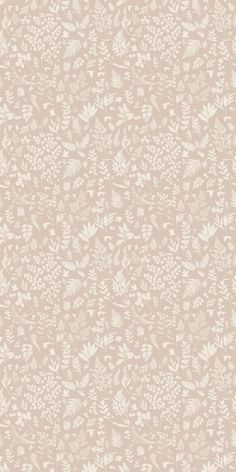 a beige and white wallpaper with small leaves