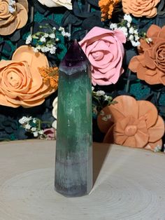 Fluorite Tower  (3)  Properties: this crystal is known to cleanse and purify the body and your energy. This can help you to concentrate and help understand and maintain relationships. Size: H about 4in x W about 1in  Color: green and purple Green Natural Stones Crystals For Healing, Handmade Green Spiritual Crystals, Fluorite Crystals For Spiritual Gift, Fluorite Crystals For Gifts, Spiritual Style, Spiritual Fluorite Crystals As Gifts, Green Crystals For Healing, Green Spiritual Healing Crystals, Spiritual Green Crystals As A Gift, Black Magic Spells