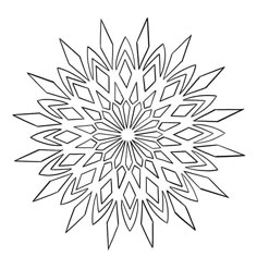 a black and white snowflake on a white background