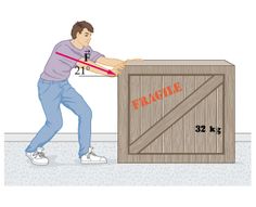 a man is trying to lift a wooden box with the word measure written on it