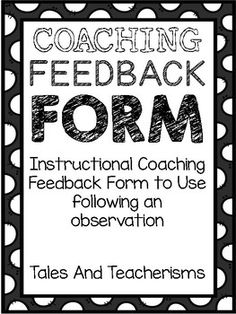 an instructional poster with the words coaching and teaching form written in black on white polka dots