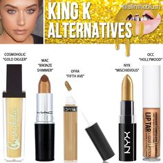 Kylie Jenner Cosmetics King K Lipstick Alternatives Metallic Liquid Lipstick, Metallic Liquid