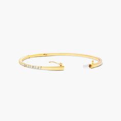 You'll love the anytime appeal of this classic bangle bracelet. Fashioned in 14K gold, this piece showcases a row of horizontally set Lab-Grown baguette diamonds that create a gleaming beam of light. This bangle secures with a single snap clasp. Beam Of Light, Classic Bangles, Diamond Bangle Bracelet, Diamond Bangles Bracelet, Baguette Diamonds, Diamond Bangle, Baguette Diamond, Diamond Bracelets, Lab Created Diamonds