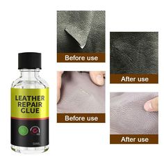 the leather repair glue is being used to remove scratches