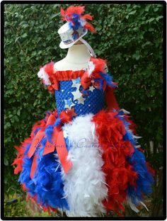 Star spangled Tutu dress by TutusbyMalinda on Etsy Red Patriotic Dress For 4th Of July, Patriotic Red Dresses For 4th Of July, Blue Pageant Dress, Pageant Winner, Feather Tutu, Patriotic America, Pageant Outfits, Parade Dress, Chill Style