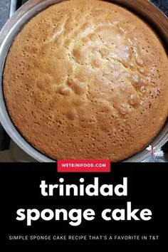 a round cake sitting on top of a metal pan