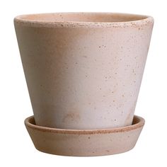 two clay pots sitting side by side on top of each other in front of a white background