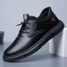 Category:Oxfords; Upper Materials:PU; Season:Spring,Fall; Gender:Men's; Toe Shape:Round Toe; Style:Casual,Business; Outsole Materials:Rubber; Occasion:Daily,Office  Career; Closure Type:Slip-on,Elastic Band; Function:Comfortable,Breathable,Slip Resistant,Wear Resistance; Pattern:Solid Colored; Listing Date:07/19/2023; 2024 Trends:Comfort Shoes; Foot Length:; Foot Width:; SizeChart1_ID:2:184042; Size chart date source:Provided by Supplier. Shoes Business, Men's Athletic Shoes, Casual Leather Shoes, Business Shoes, Sport Chic, Breathable Shoes, Black Leather Shoes, Comfort Shoes, Leather Shoes Men