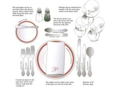 an image of a table setting with silverware and utensils in place settings