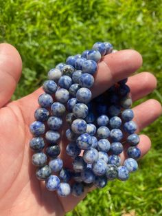 Sodalite Crystal Bracelet 0.6 grams, 29 ounces  Listing includes 1 (one) bracelet Sodalite Round Beads Jewelry For Healing, Sodalite Round Beads Bracelets For Healing, Sodalite Round Beads Bracelets As Gifts, Sodalite Bead Bracelets As Gift, Spiritual Round Sodalite Jewelry, Sodalite Crystal, Crystal Bracelet, Crystal Items, Crystal Bracelets