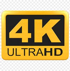 the 4k ultrahd logo is shown in gold