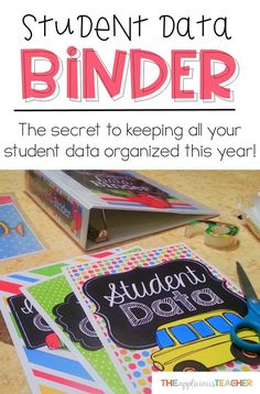 the student data binder is open and ready for students to use it as an organizer