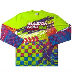 Men’s “Moto Club” Long Sleeve Tee. Size S, M, L, And Xl. These Long Sleeved T-Shirts Have A Chenille Patch That Says “Masion Noir 94- Ride Fast Ride Free”. New With Tags. Great Quality. Multicolor Long Sleeve Tops With Graphic Design, Multicolor Crew Neck Shirt For Sports, Multicolor Crew Neck Sports Shirt, Biker Style Long Sleeve T-shirt For Streetwear, Men’s Long Sleeve Graphic Shirt, Multicolor Graphic Print Long Sleeve Shirt, Biker Long Sleeve Streetwear T-shirt, Green Long Sleeve Screen Print T-shirt, Sporty Multicolor Long Sleeve T-shirt