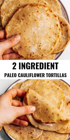 Cauliflower Tortillas, Paleo Cauliflower, Gluten Free Tortillas, Two Ingredient, Cooking Healthy, Paleo Diet Recipes, Homemade Tortillas, Makanan Diet